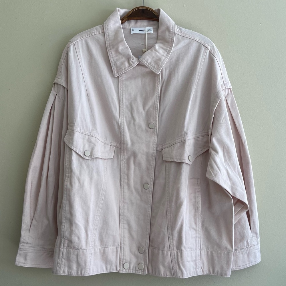 NWT Mango Women’s Light Pink Oversized Cotton Jacket